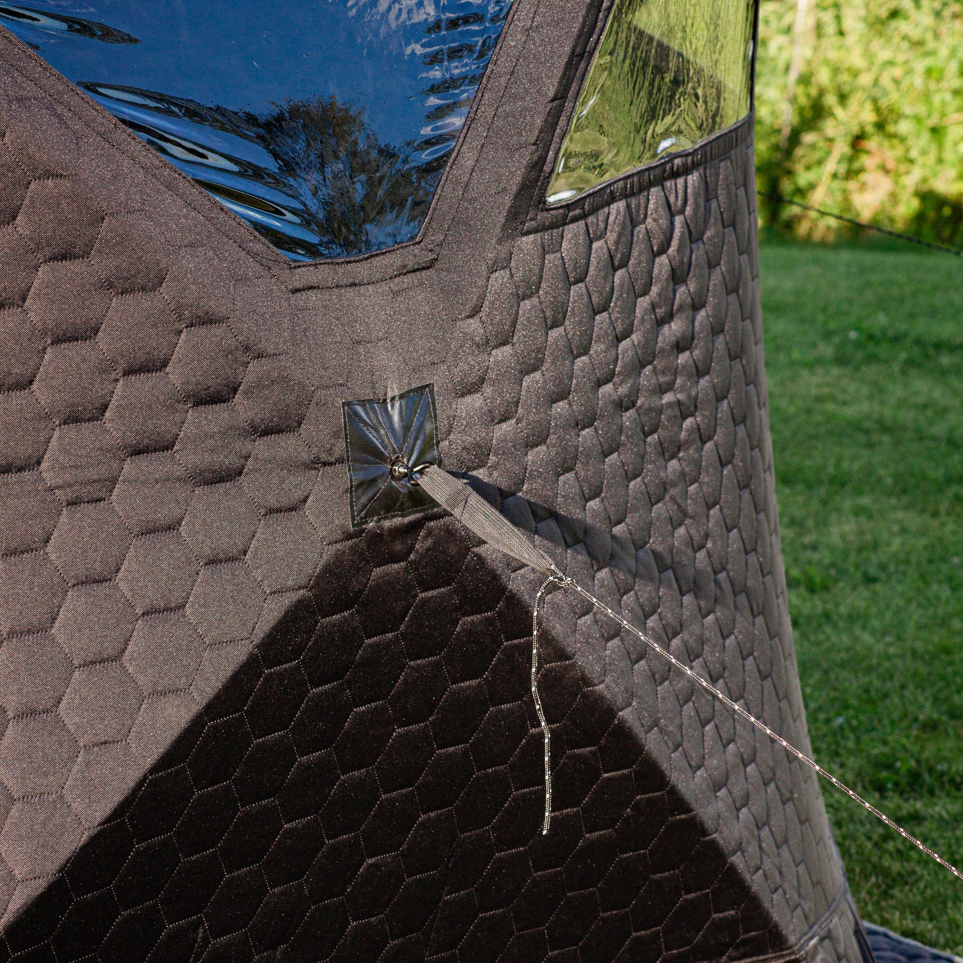 Mobiele saunatent Dalen met saunakachel