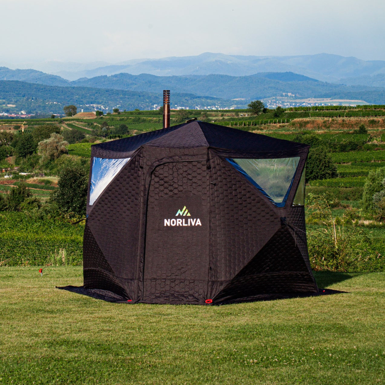 Set: Saunatent Dalen + Kachel + Sauna-accessoires + Regenschutz