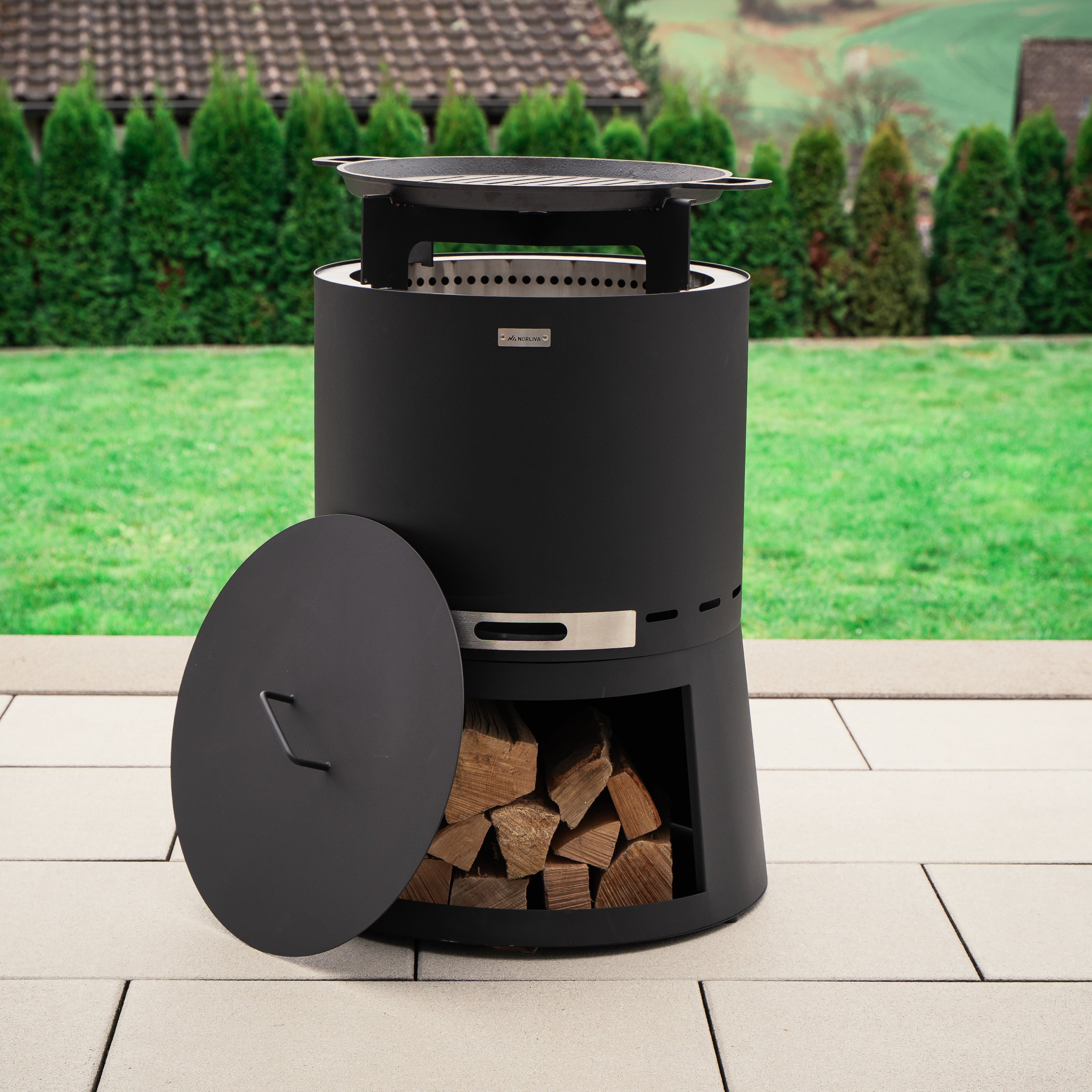 Set: Skara Pluss + Deksel + Gietijzeren-grillrooster