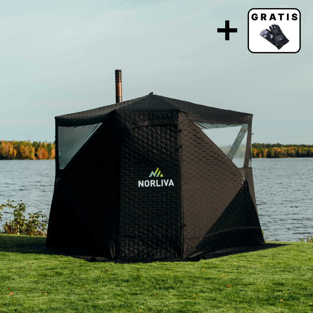 Mobiele saunatent Dalen 3.0 met saunaoven