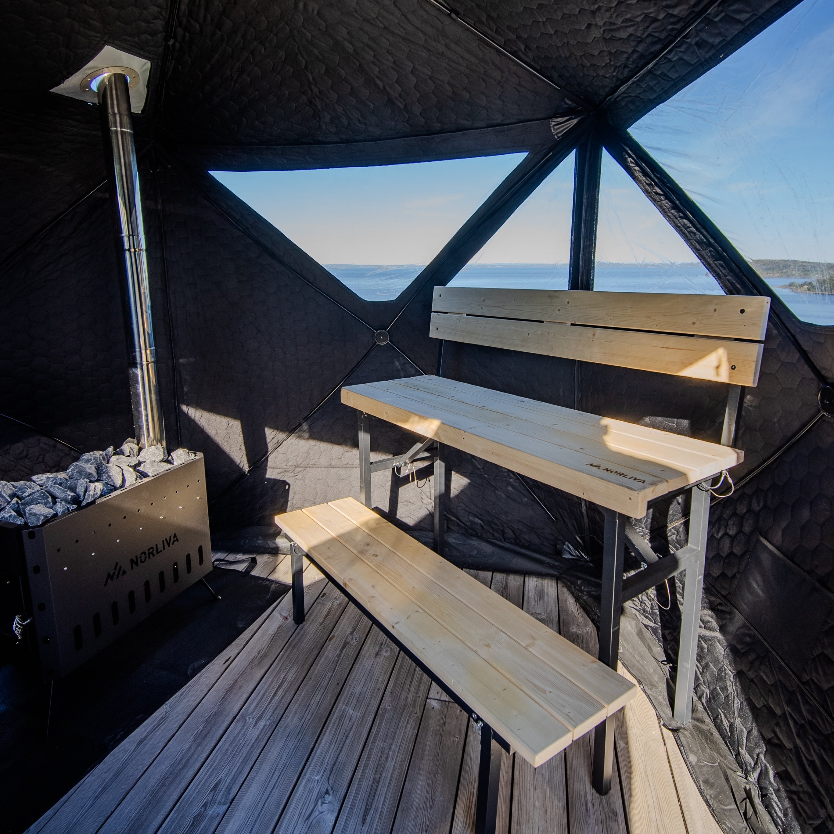 Set: Saunatent Dalen 3.0 + Kachel + Sauna-accessoires + Regenhoes + tweetrapsbank