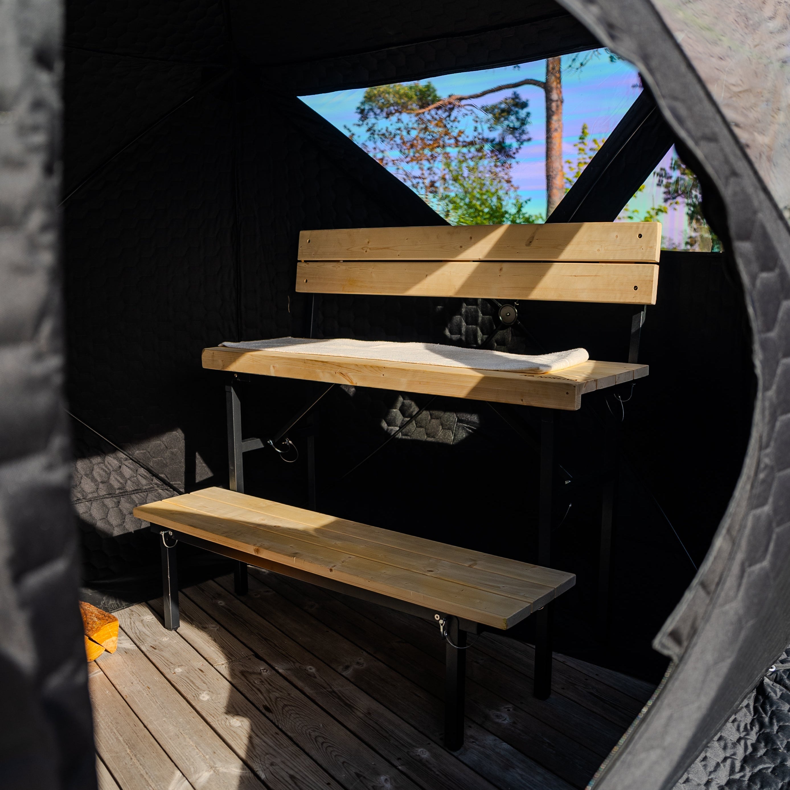 Set: Saunatent Isen 2.0 + Kachel + Sauna-accessoires