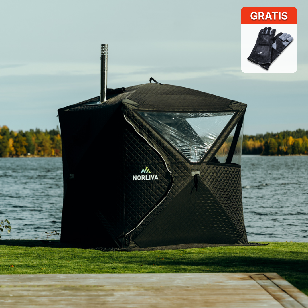 Mobiele saunatent Isen met saunakachel