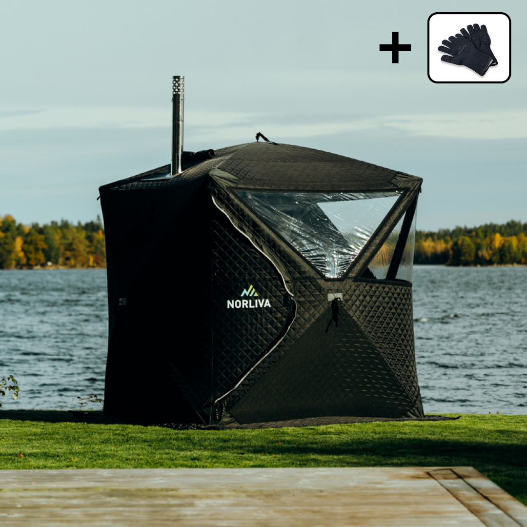 Mobiele saunatent Isen 2.0 met saunakachel