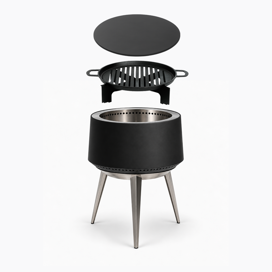 Set: Juna Pluss + deksel + gietijzeren grillrooster