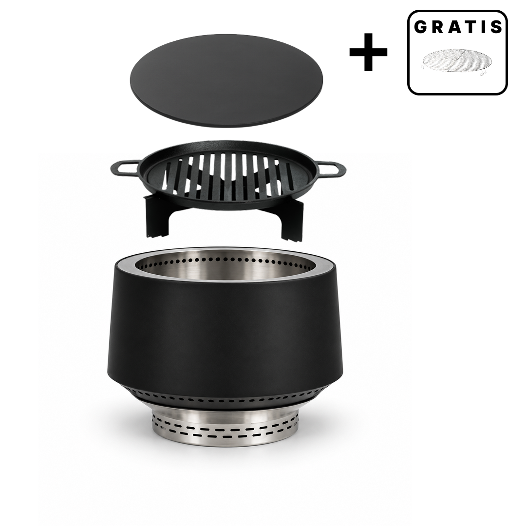 Set: Juna + deksel + gietijzeren grillrooster