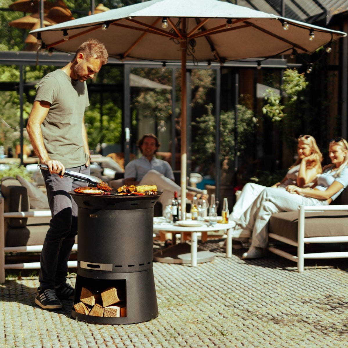 Set: Skara Pluss + Deksel + Feuerplatten-Grill + Pizzaoven-opzetstuk