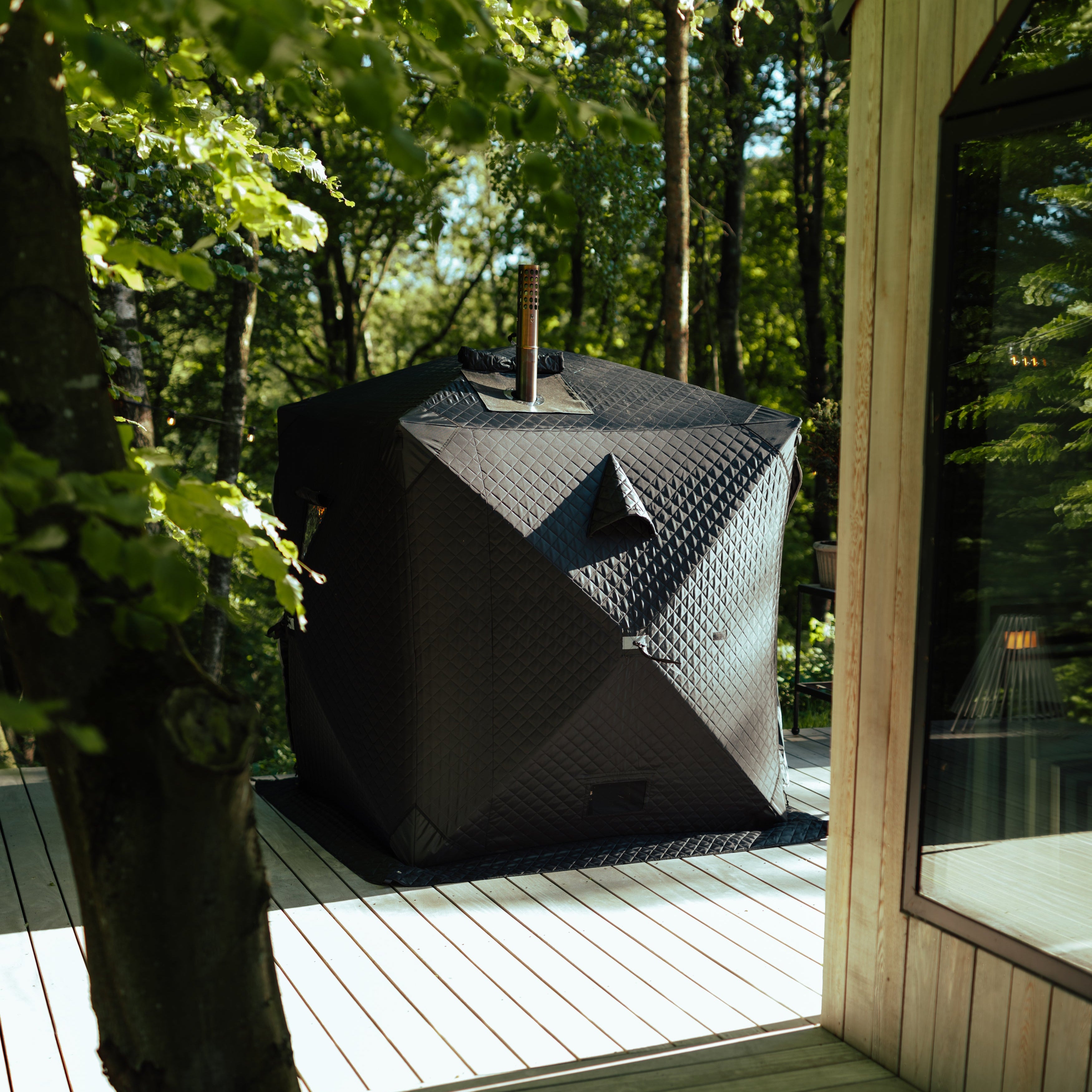 Set: Saunatent Isen 2.0 + Kachel + Sauna-accessoires