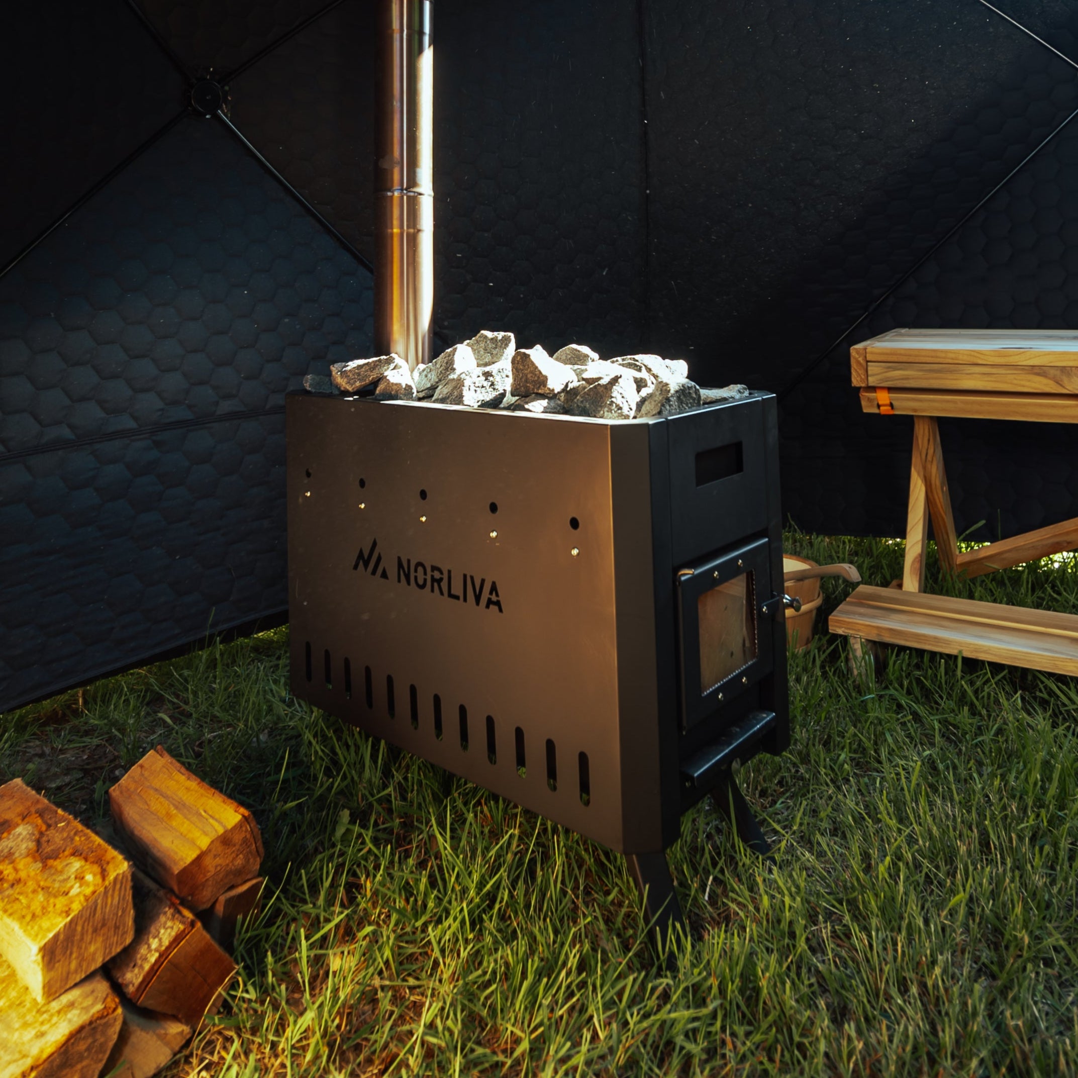Saunakachel voor saunatent Dalen/Fjorden