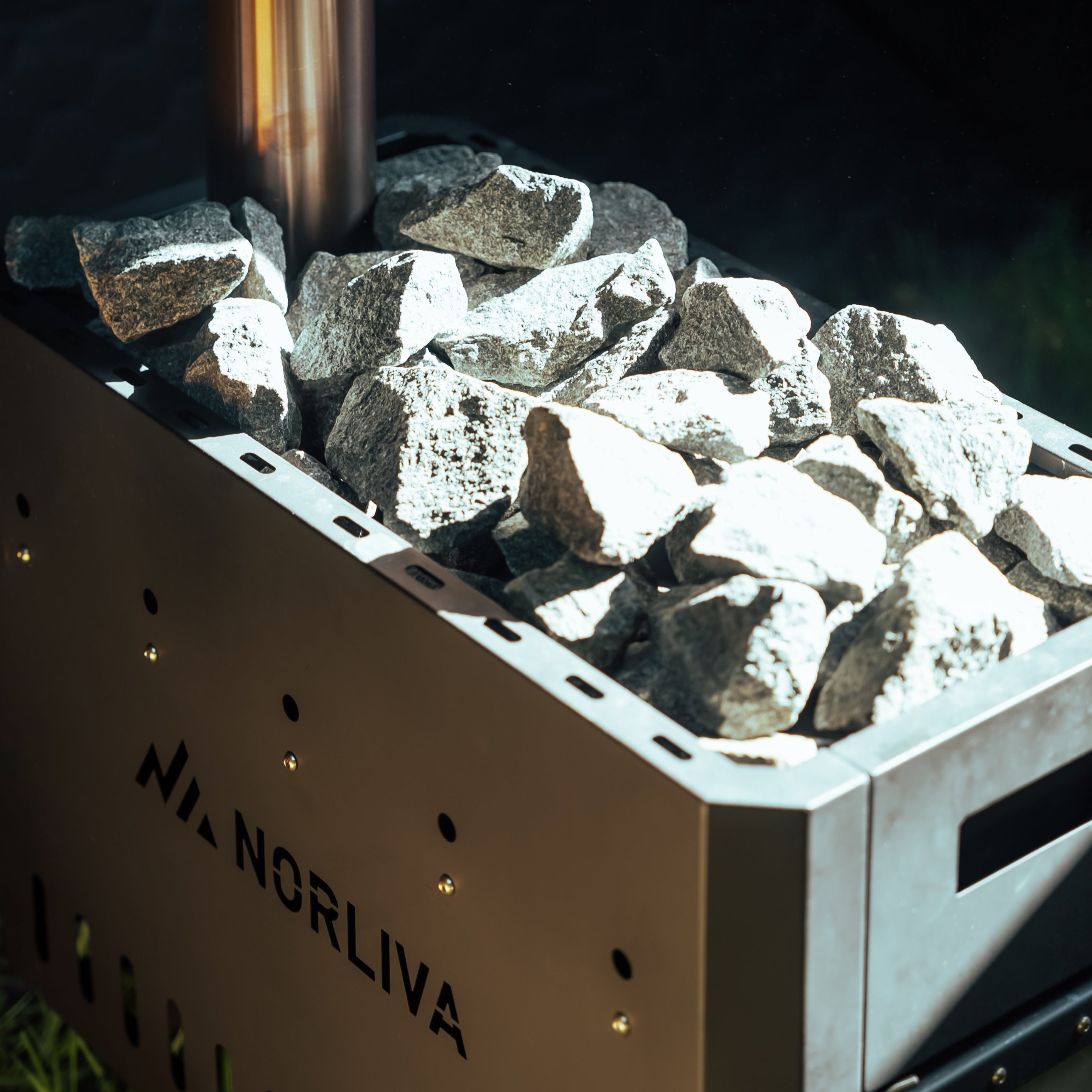 Set: Saunatent Fjorden + Oven + Sauna-accessoires + tweestapsbank