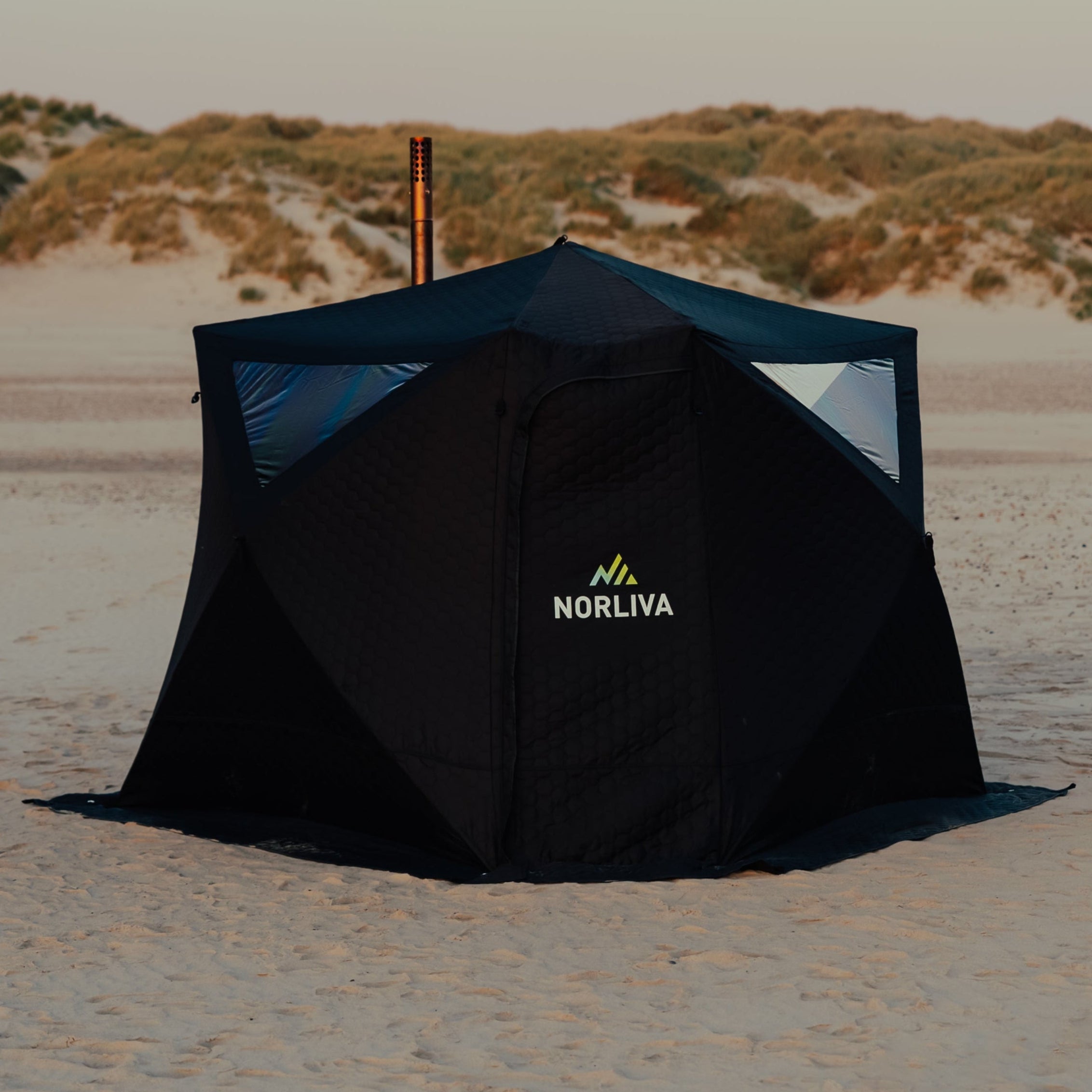 Set: Saunatent Fjorden + Kachel + Sauna-accessoires + Regenschutz