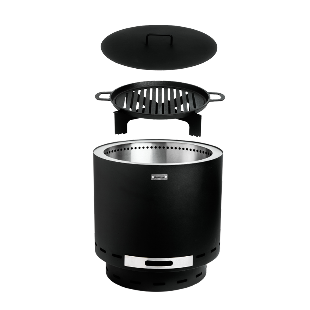 Set: Skara + Deksel + Gietijzeren-grillrooster