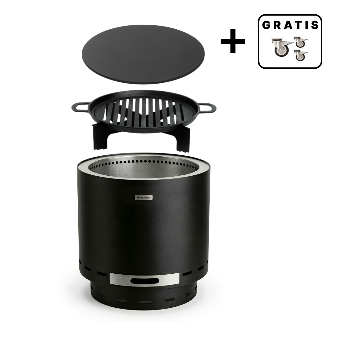 Set: Skara + Deksel + Gietijzeren-grillrooster