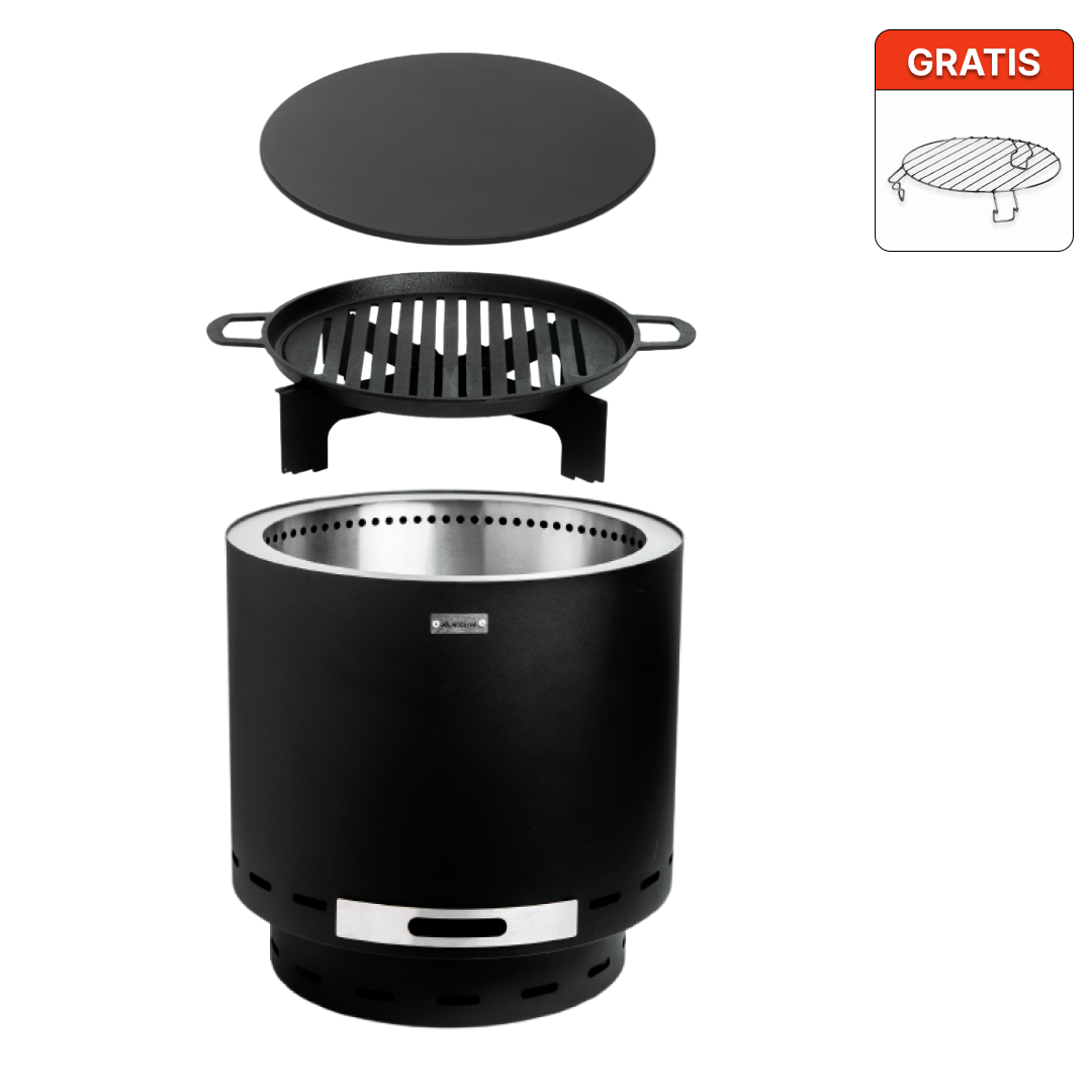 Set: Skara + Deksel + Gietijzeren-grillrooster