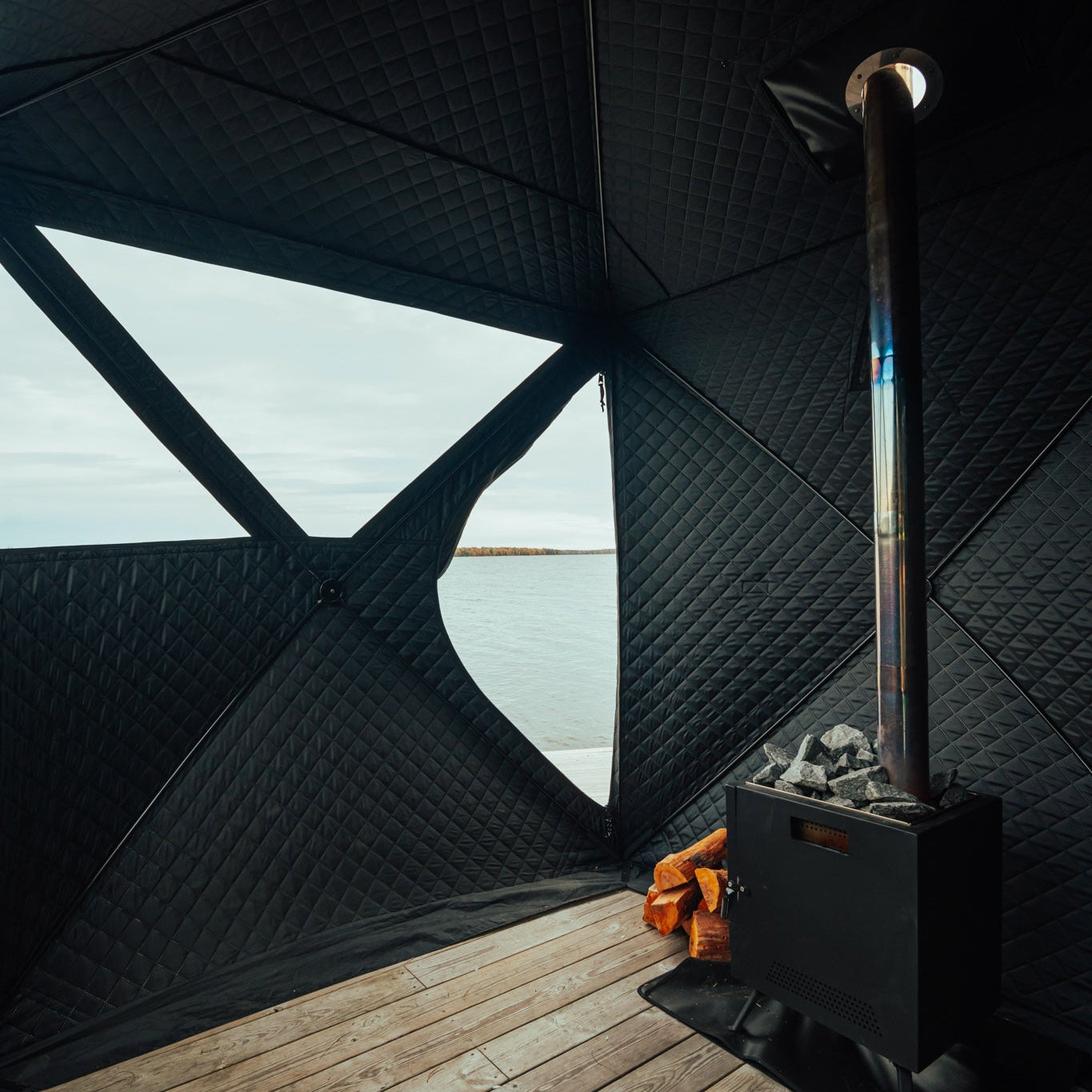 Set: Saunatent Isen + Kachel + Sauna-accessoires