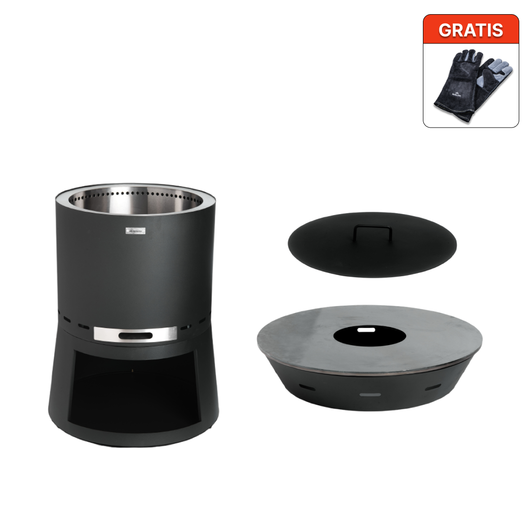 Set: Skara Pluss + vuurplaatgrill + deksel