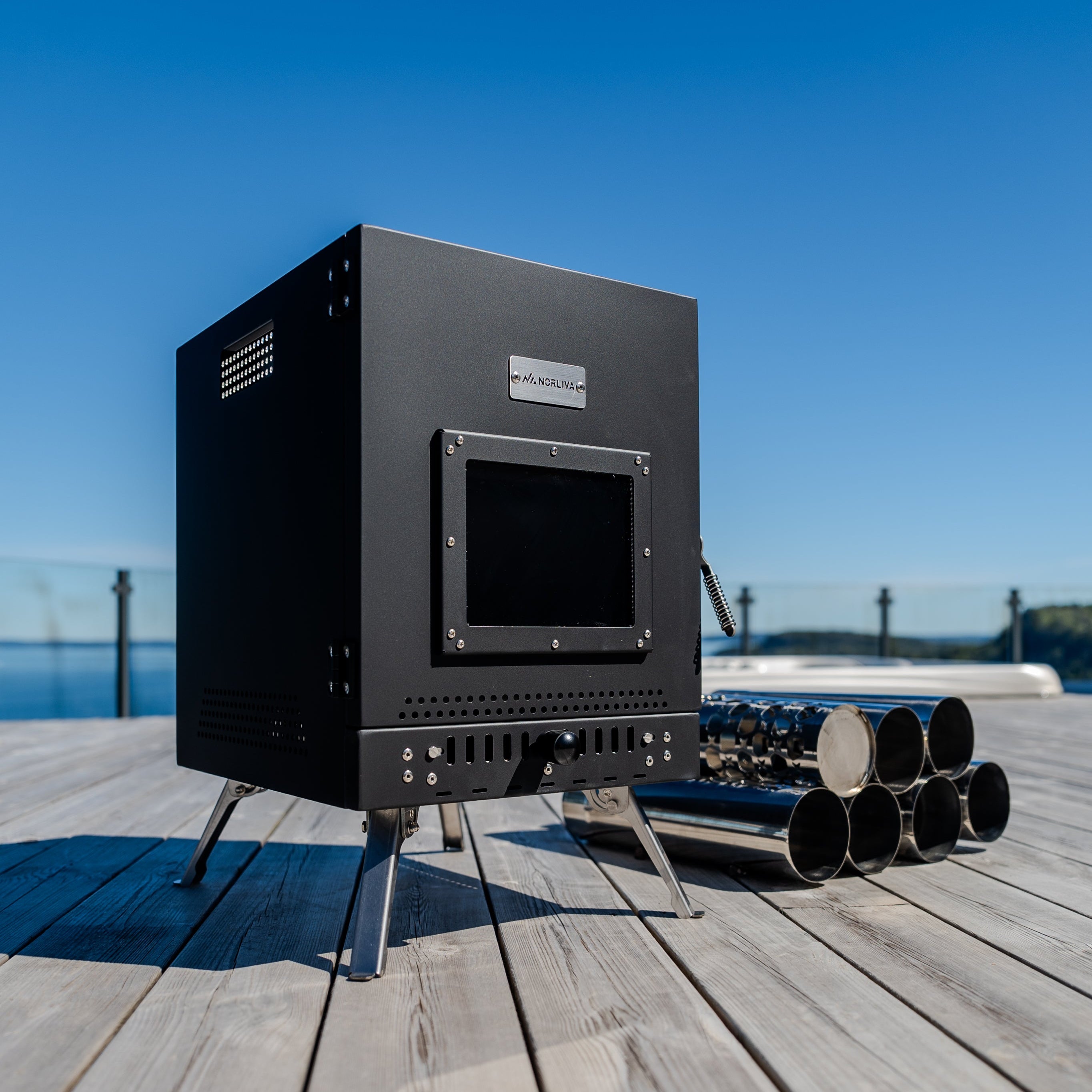 Set: Saunatent Isen 2.0 + Kachel + Sauna-accessoires