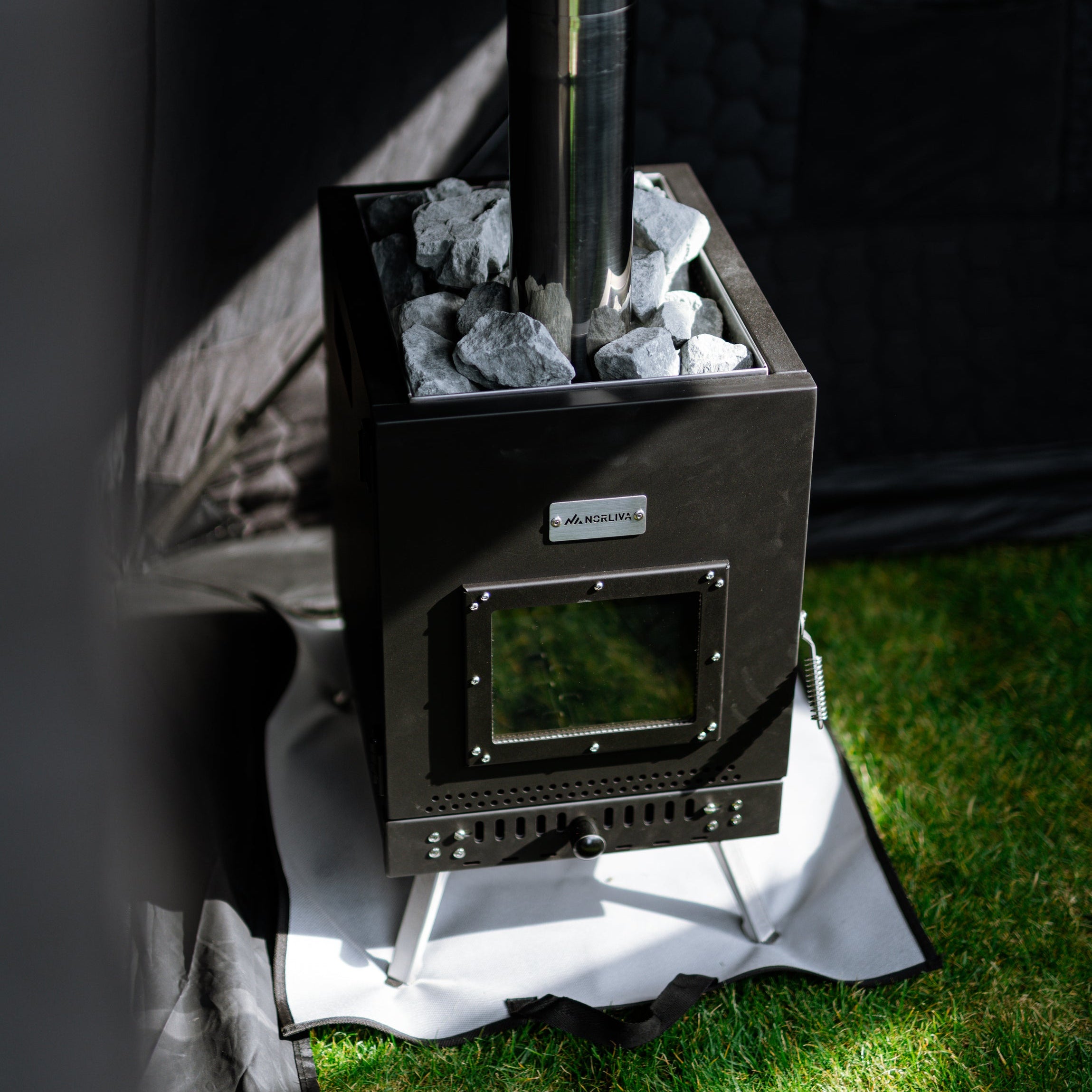 Set: Saunatent Isen 2.0 + Kachel + Sauna-accessoires