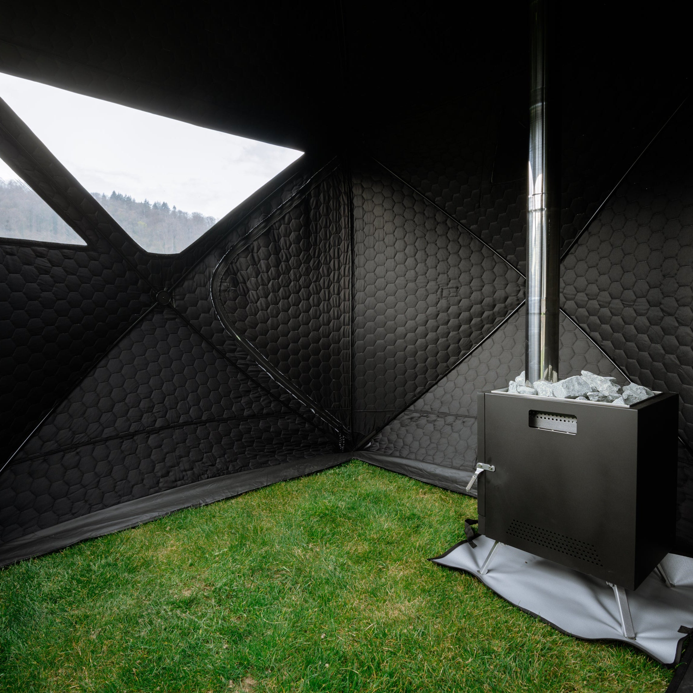 Set: Saunatent Isen 2.0 + Kachel + Sauna-accessoires