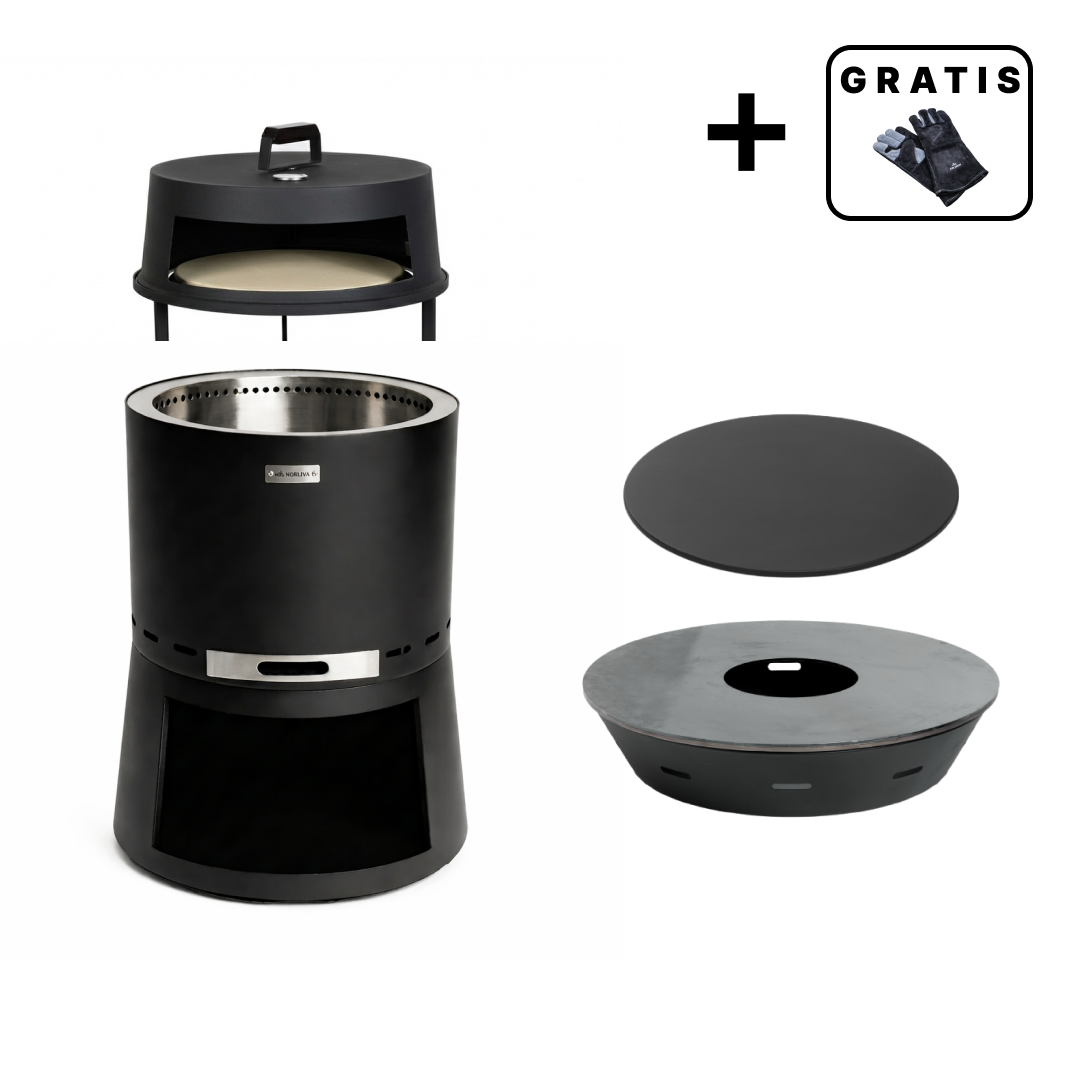 Set: Skara Pluss + Deksel + Feuerplatten-Grill + Pizzaoven-opzetstuk