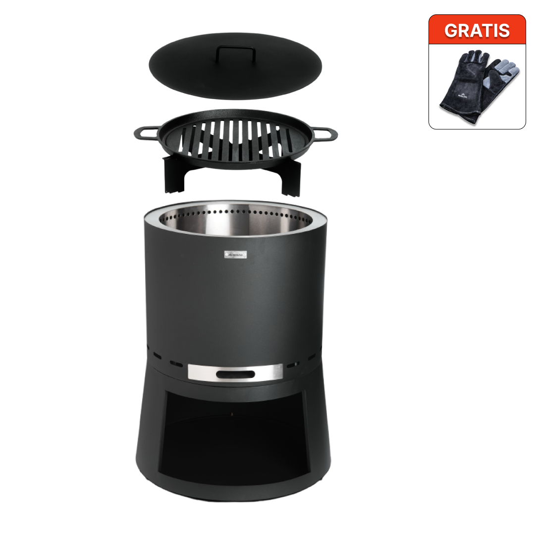 Set: Skara Pluss + Deksel + Gietijzeren-grillrooster