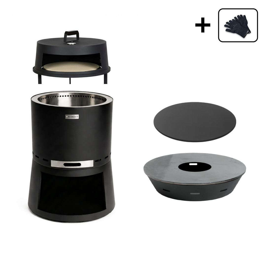 Set: Skara Pluss + Deksel + Feuerplatten-Grill + Pizzaoven-opzetstuk