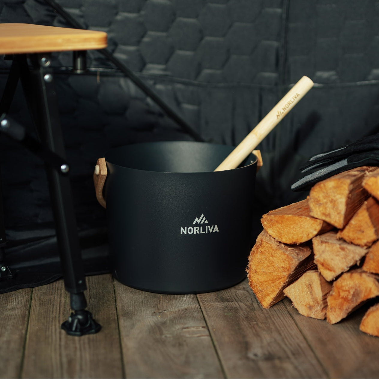 Sauna-emmer en saunalepel